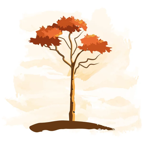 Baum in Herbstfarben — Stockvektor