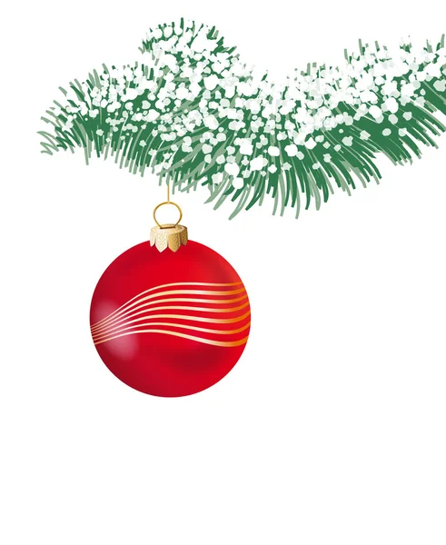 Christmas bauble on branch — Stock Vector