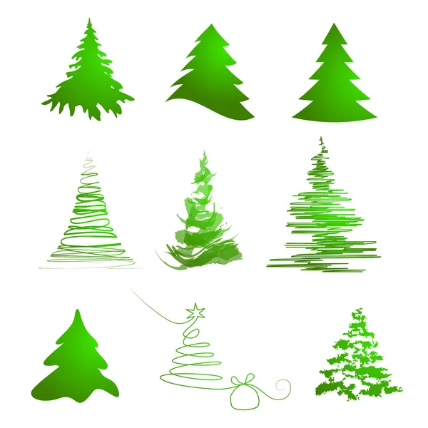 Set of christmas trees — Stock Vector