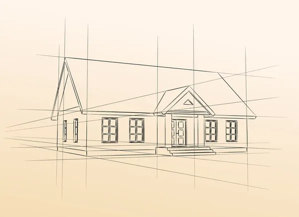 Klasický obrázek domu — Stockový vektor
