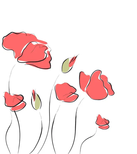 Imagen de flores rojas — Vector de stock