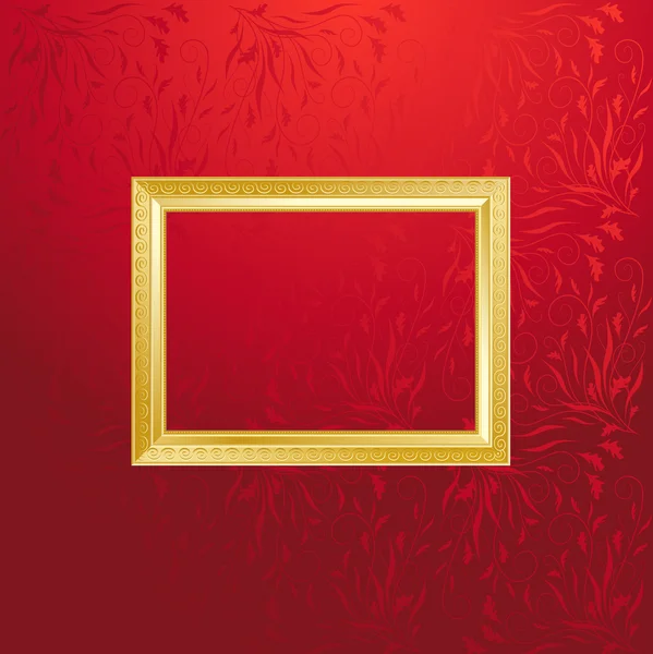Stijlvolle gouden frame op de afbeelding — Stockvector