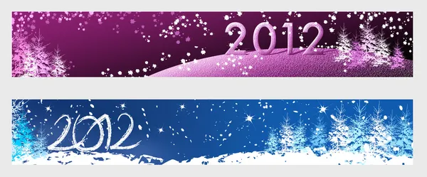 Nieuwe jaar 2012 horizontale banners — Stockfoto