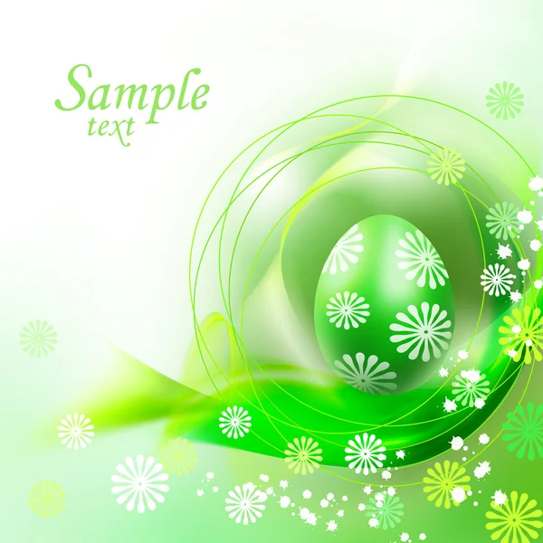 Easter background with green Easter egg — Stock Photo, Image
