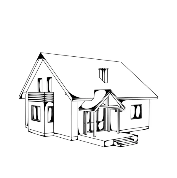 Zeichnung zu Hause — Stockvektor