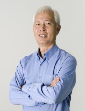 Portrait of senior asian businss man clipart