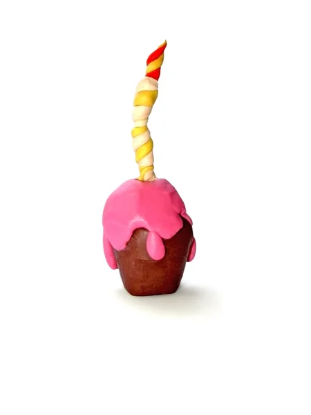 Pastel Cumpleaños Colorido Plastilina Infantil — Foto de Stock
