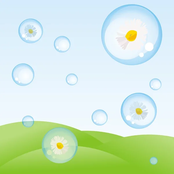 Пузыри с цветами — стоковое фото