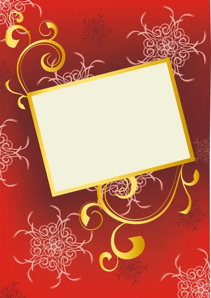 Kırmızı ve altın süslü arka plan — Stok fotoğraf