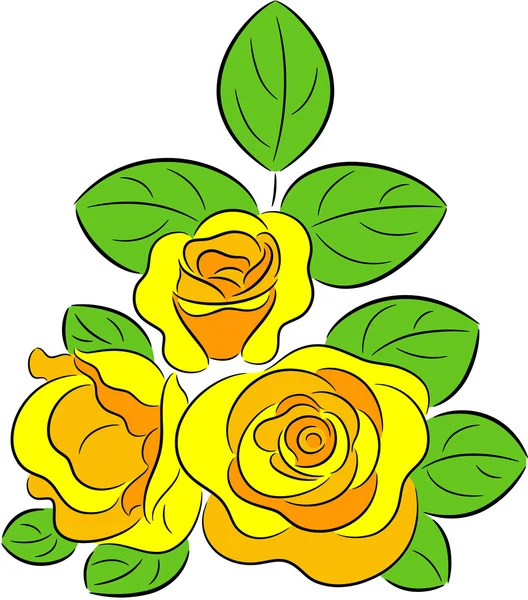 Rose gialle — Vettoriale Stock