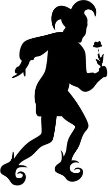Clown with flower clipart
