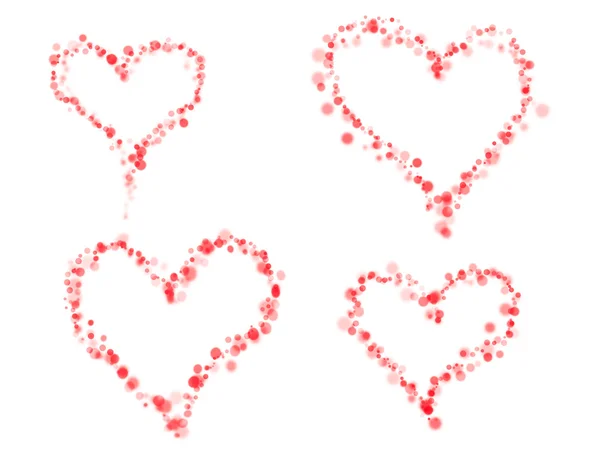 Rode Blured Lichten Hart Vorm Valentine Dag Symbool — Stockfoto
