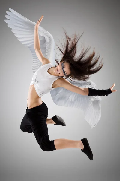 Den flygande flickan — Stockfoto