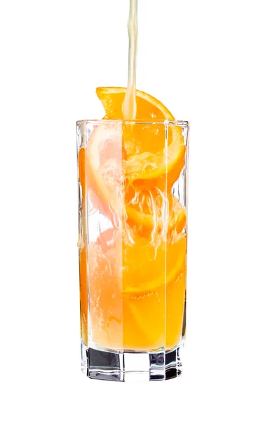 Juice i glas på vit Royaltyfria Stockbilder