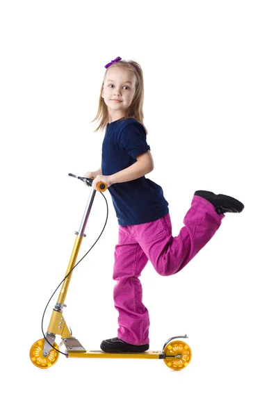 Bir scooter üzerinde kız — Stok fotoğraf