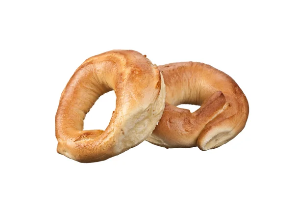 Two Bagels on white — Stock Photo, Image