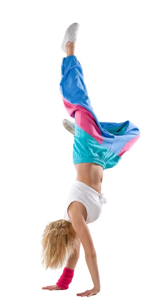 The fit woman dancer — Stock Photo, Image