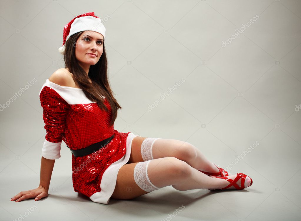 Sexy Santa Helper Lying Down Stock Photo By Xalanx