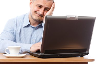 bilgisayar, stresli iş adamı