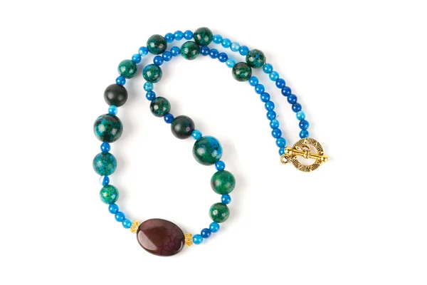 Vackra Handgjorda Smycken Isolerad Vit Bakgrund — Stockfoto