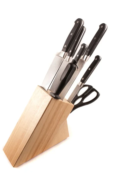 Set coltelli da cucina in acciaio inox — Foto Stock