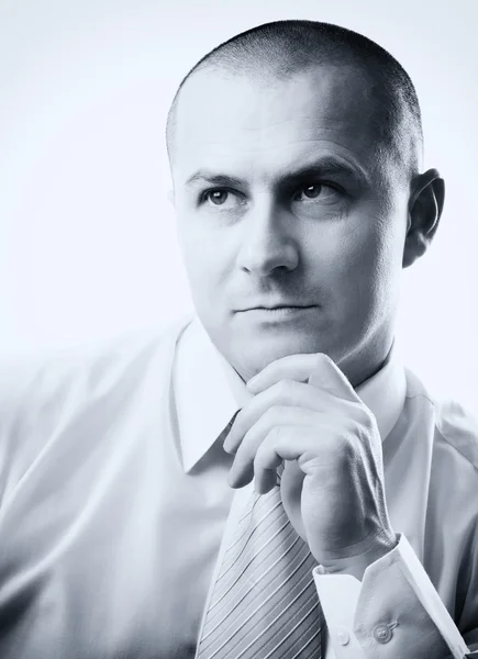 Closeup Portrait Pensive Businessman Isolated White Background — Stockfoto
