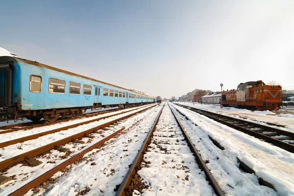 Railway in the winter — Stock Photo, Image