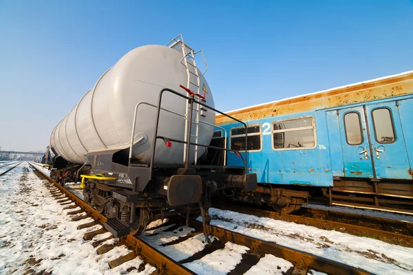 Petroleum tank on railway — Stock Photo, Image