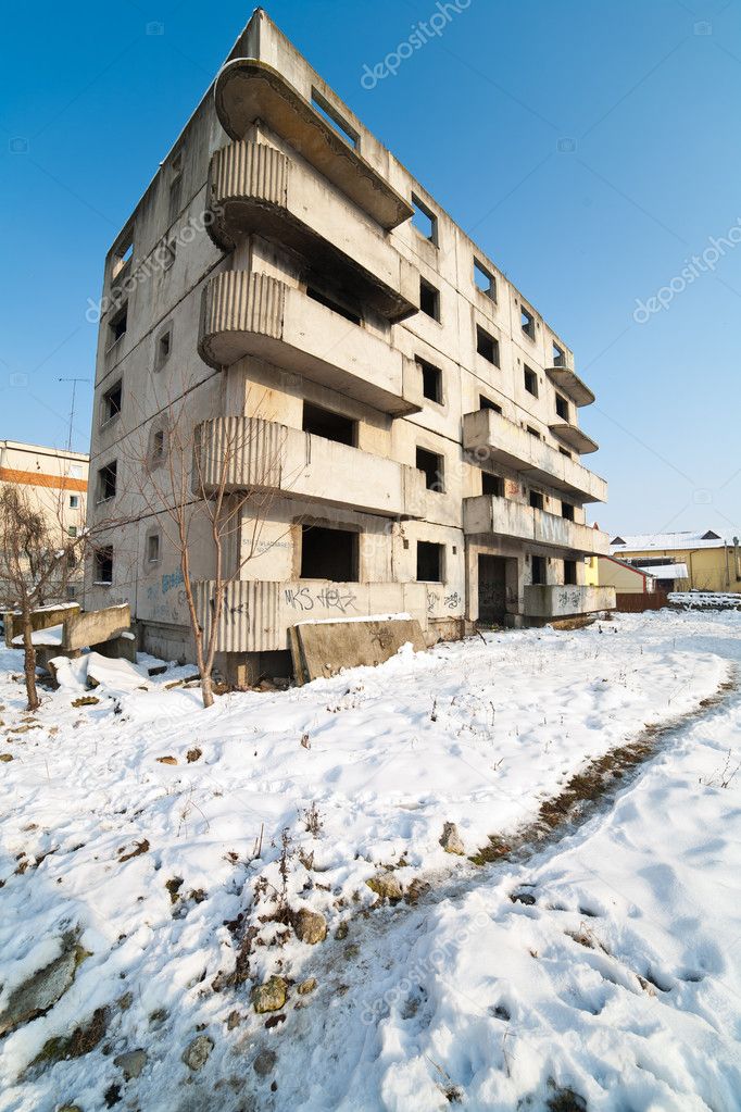 Unfinished block of apartments