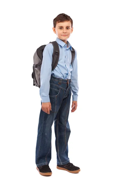 School kid with backpack — Stock Photo, Image