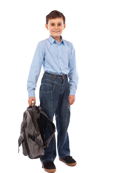 School kid with backpack — Stock Photo, Image