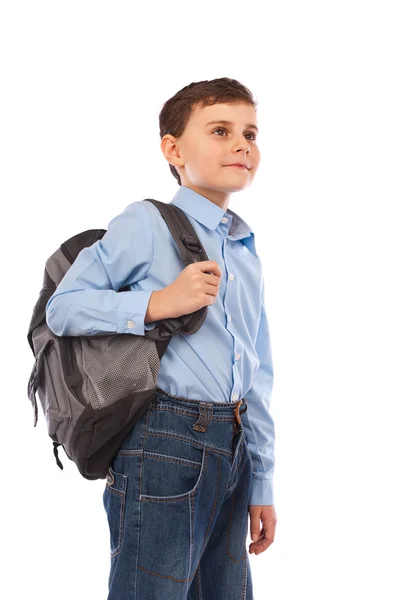 Skolan kid med ryggsäck — Stockfoto