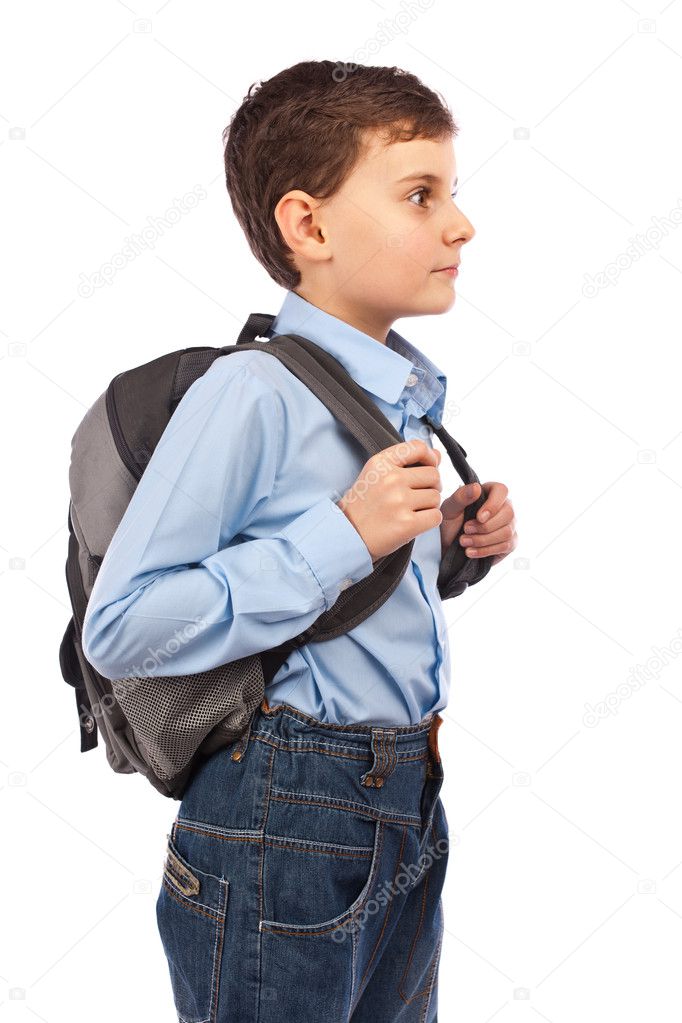 School kid with backpack — Stock Photo © Xalanx #4814202