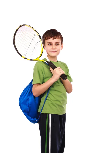 Chłopiec tenis na białym tle — Zdjęcie stockowe