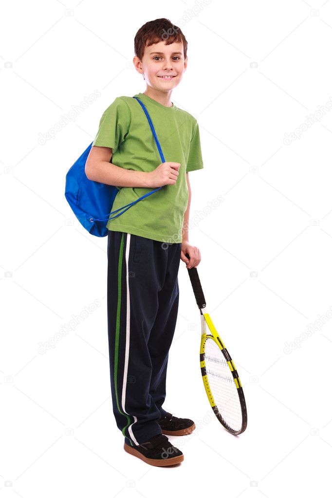 tennis boy isolated on white | 图库照片 08 xalanx #4828594