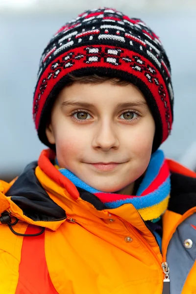 Closeup Portrait Beautiful Child Outdoor — Stock Photo, Image