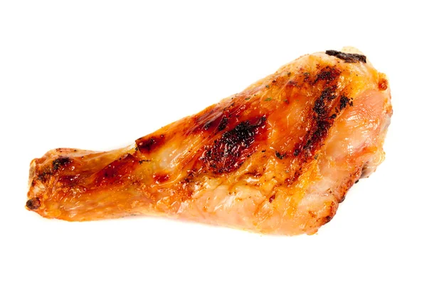 焼かれた鶏はち白い背景で隔離のクローズ アップ — ストック写真