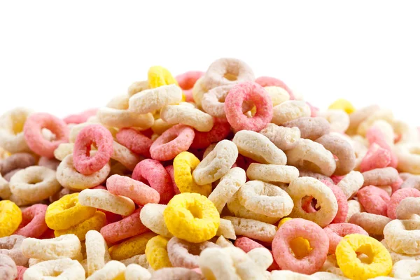 Closeup Pile Colorful Ring Cereals — Stock Photo, Image