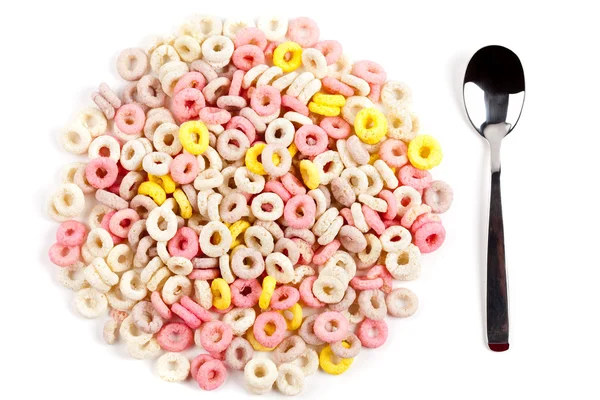 Closeup Pile Colorful Ring Cereals — Stock Photo, Image