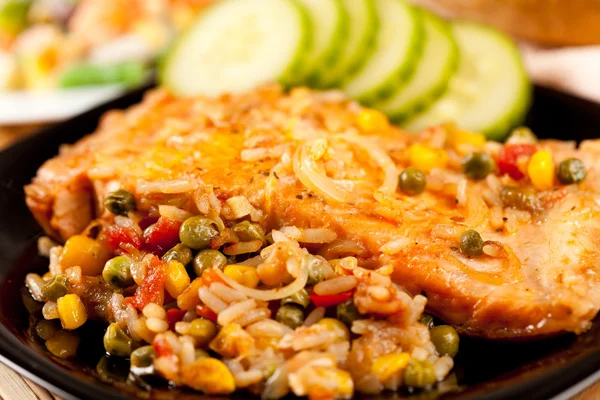 Salmon fillet with vegetables Stock Photo