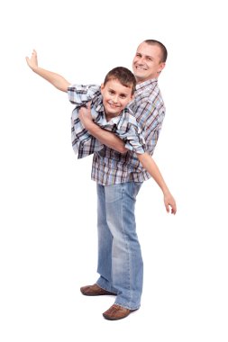 Father and son playing clipart