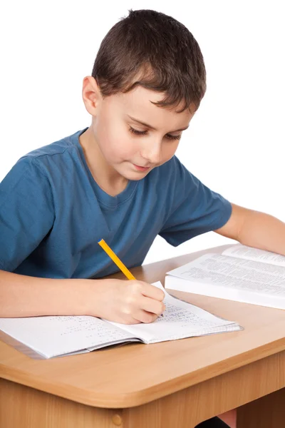Niño de la escuela haciendo tarea —  Fotos de Stock