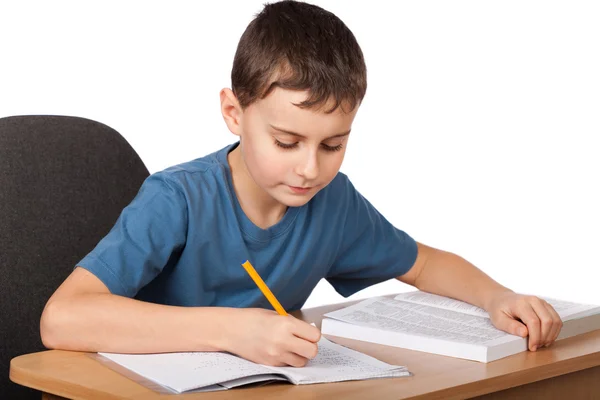 Schulkind macht Hausaufgaben — Stockfoto