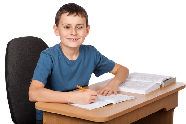 Bambino della scuola che fa i compiti — Foto Stock