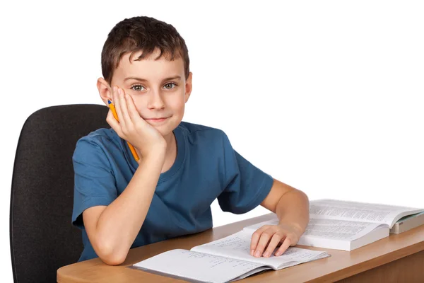 Okul ödevlerini yaparken çocuk — Stok fotoğraf