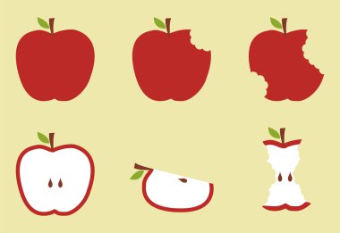 Red apple pattern illustration clipart