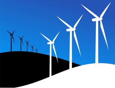 Eco windmills illustration clipart