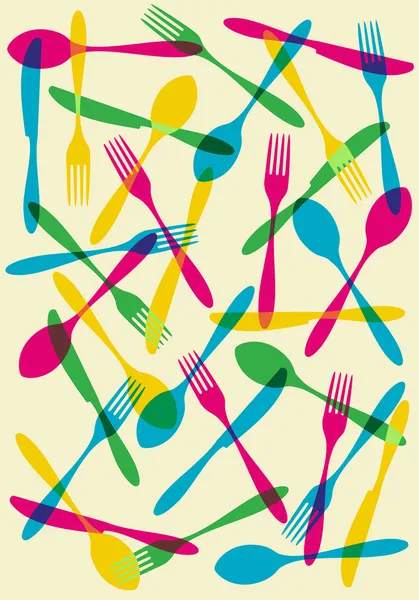 レストラン カトラリー シルエット背景メニュー デザインの背景 夕食の招待カードとして適しています 使用可能なベクトル — ストックベクタ