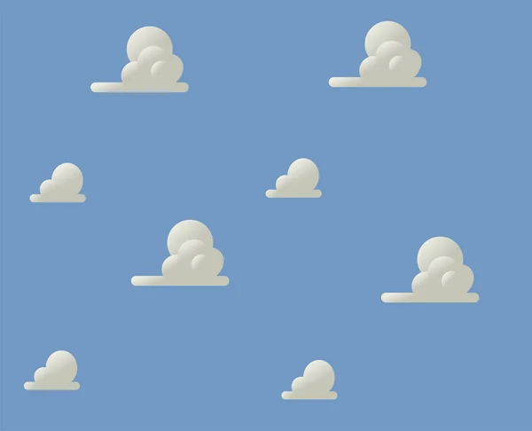 Illustrazione cielo blu nuvoloso — Vettoriale Stock