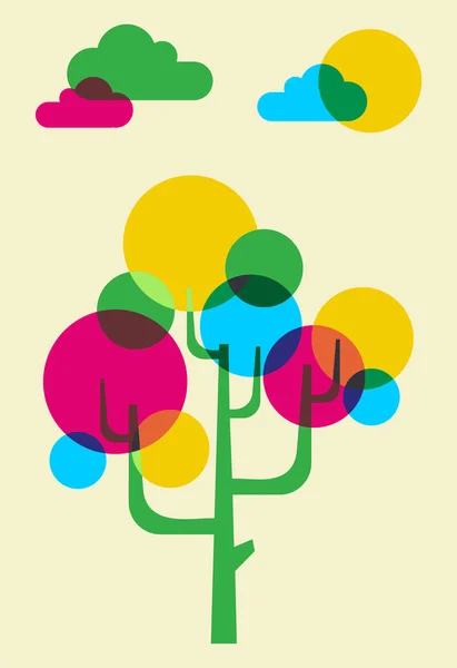 Arbre multicolore fait de bulles — Image vectorielle